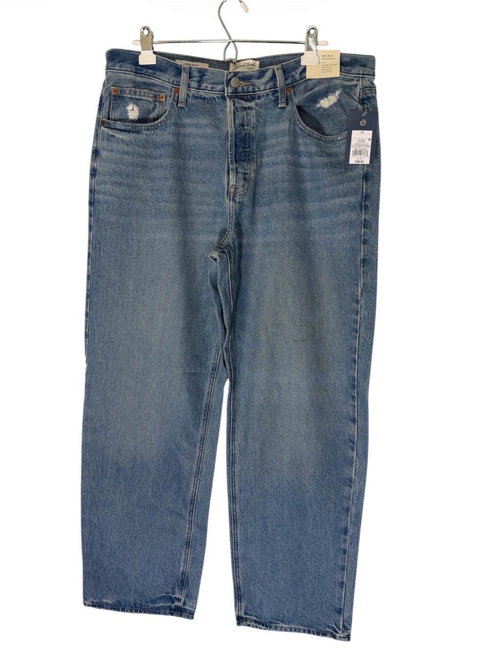 Universal Thread NWT Women's Mid Rise 90’s Baggy Jeans - Blue Denim Size 14